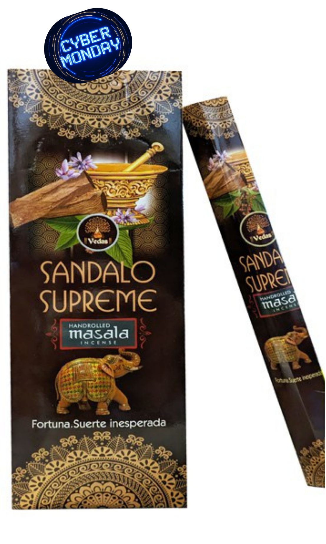 Incienso Sándalo Supreme Hex VEDAS Masala x Unidad y x Caja
