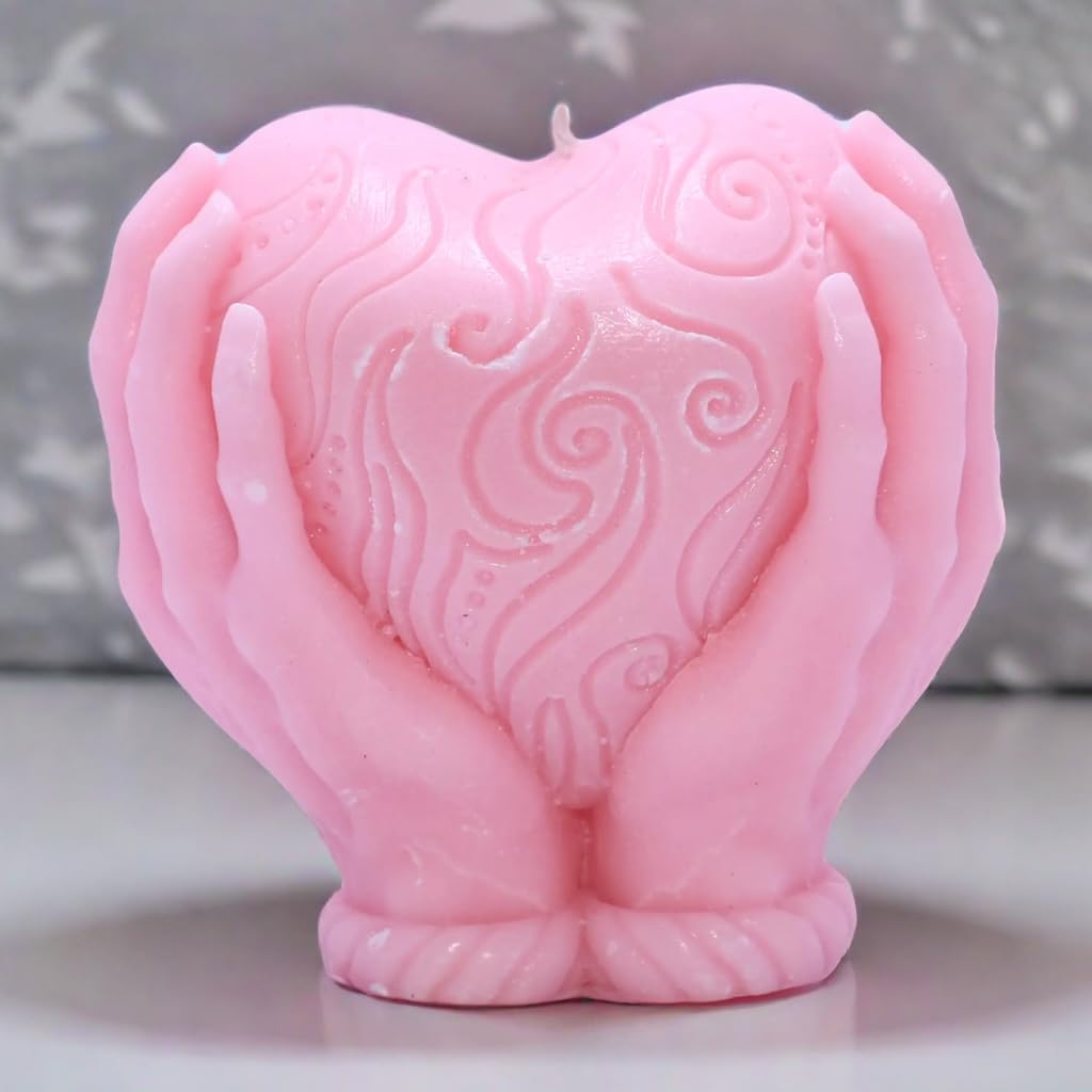 Vela de soja, corazon en mano