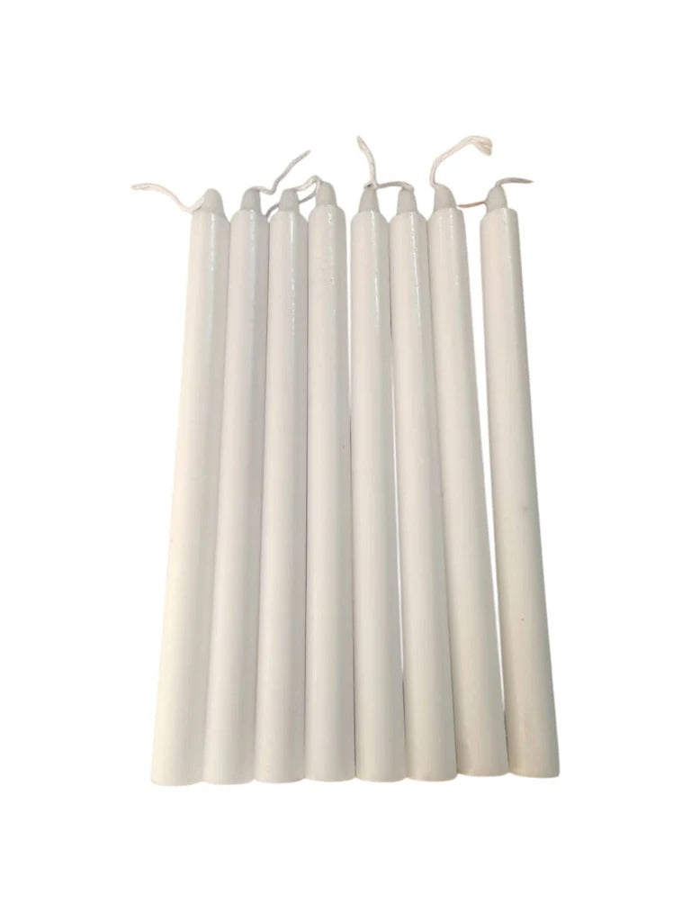 Velas lisas color blanco de soja 23cm alto.