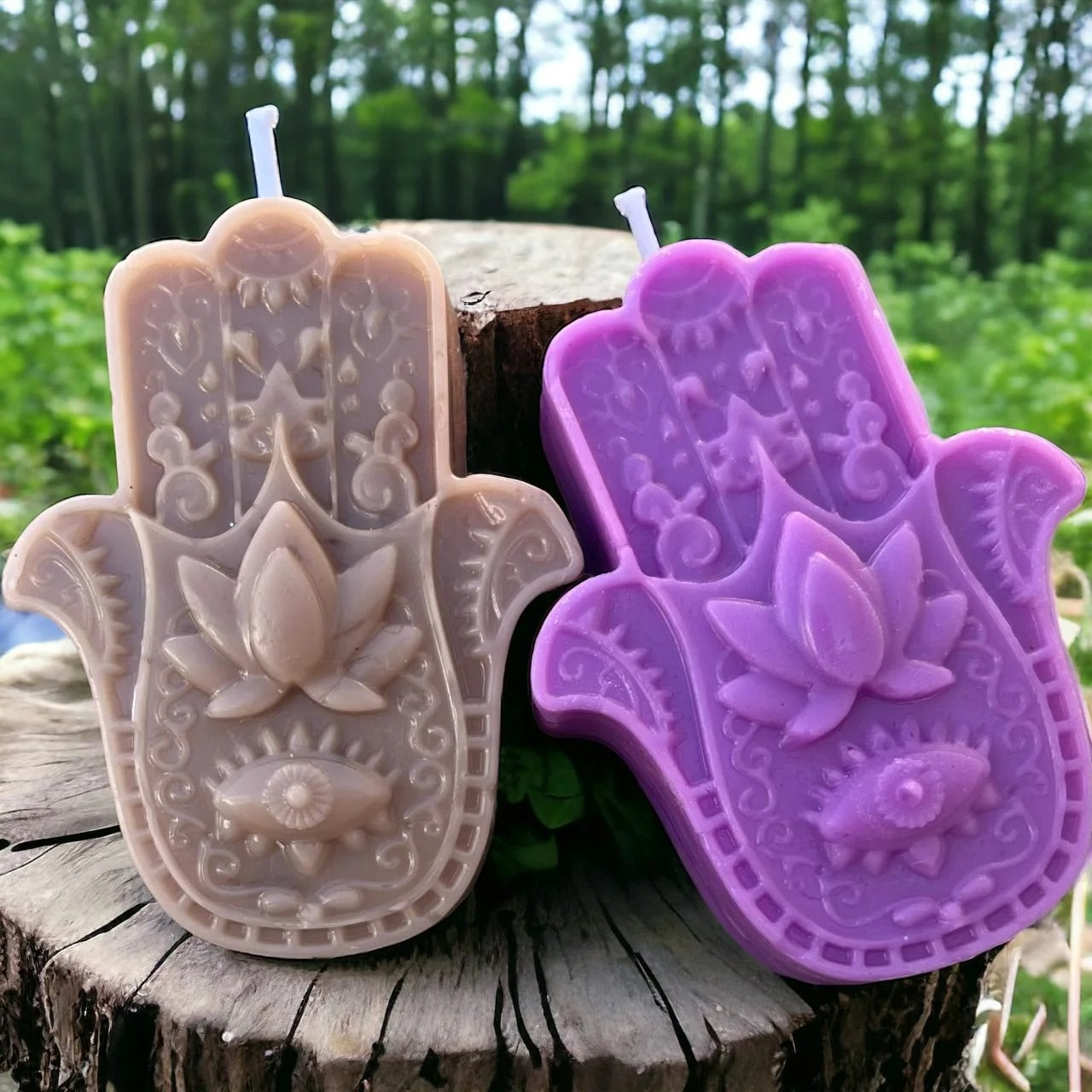 Vela de cera de soja mano de fatima